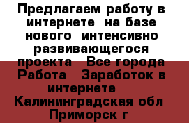 Предлагаем работу в интернете, на базе нового, интенсивно-развивающегося проекта - Все города Работа » Заработок в интернете   . Калининградская обл.,Приморск г.